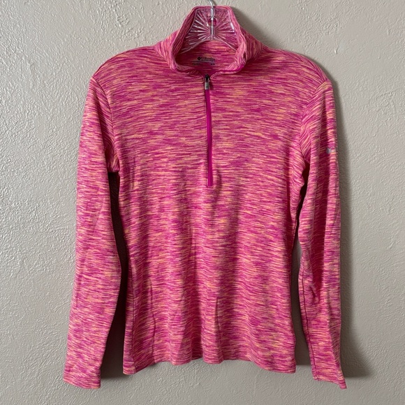 Columbia Painted Hills Half Zip Multi Color Running Top Medium Pink Orange - Picture 1 of 4